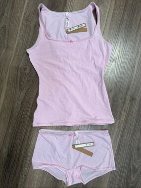 NWT Fits Everybody Picot scoop tank and boy short set